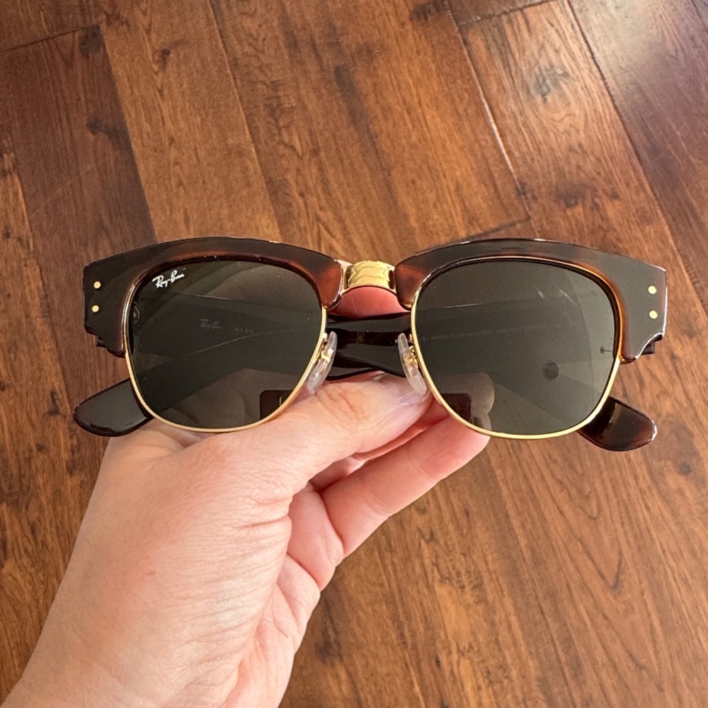 NWOT Ray-Ban Mega ClubMaster Brown Tortoise Frame Sunglasses Dark Lenses RB0316S